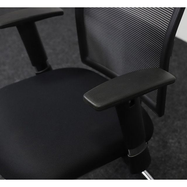 Vergaderstoel Exclusive | Zwart - Chroom Slede Onderstel