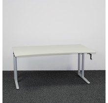 Steelcase Bureau 160 x 100/90 cm - Grijs Blad - Slinger Verstelbaar