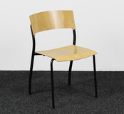 Ahrend Kantinestoel 4-Poot - Zwart/Beuken