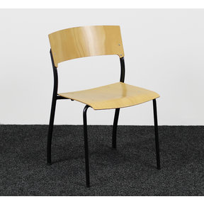 Ahrend Kantinestoel 4-Poot - Zwart/Beuken