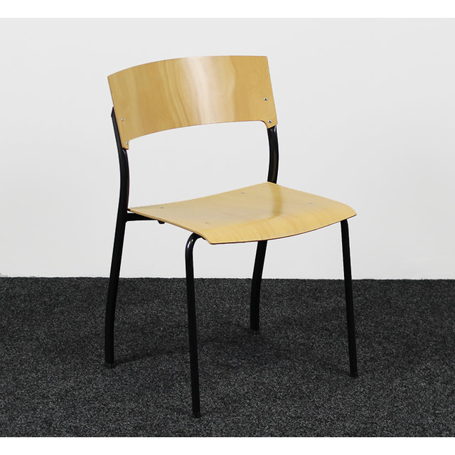 Ahrend Kantinestoel 4-Poot - Zwart/Beuken