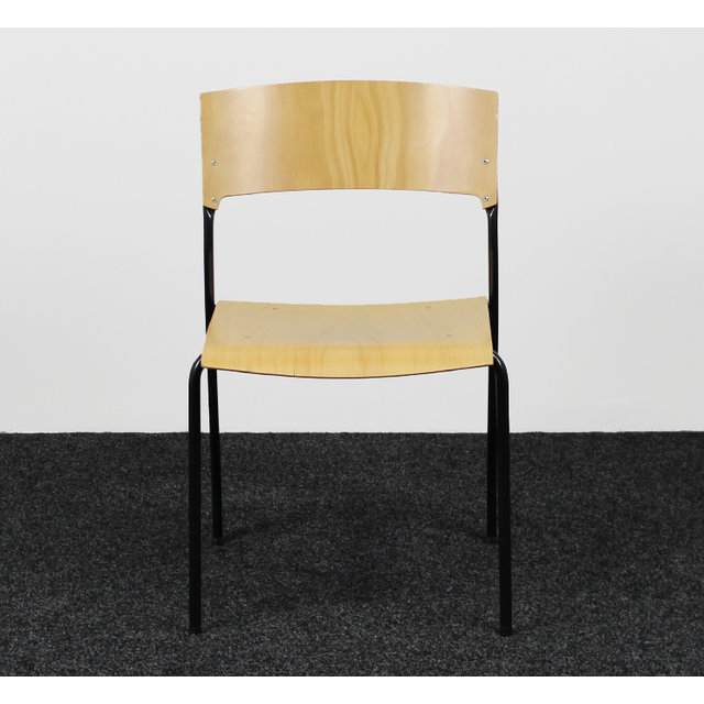 Ahrend Kantinestoel 4-Poot - Zwart/Beuken