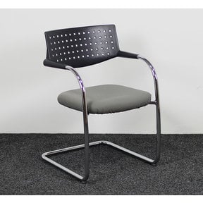 Vergaderstoel Vitra Visavis 1 - Grijs / Aluminium