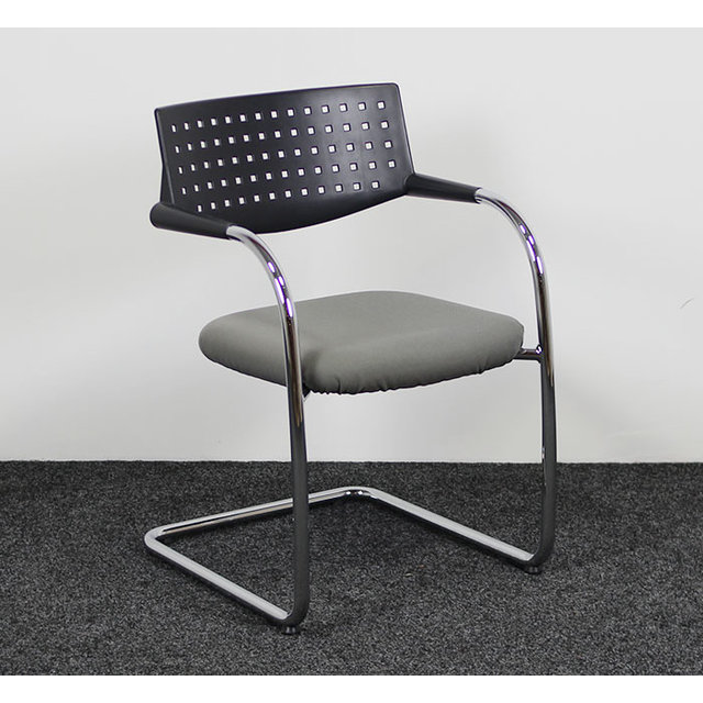 Vergaderstoel Vitra Visavis 1 - Grijs / Aluminium