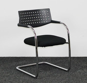 Vergaderstoel Vitra Visavis 1 - Zwart / Chroom | Nieuw Gestoffeerd