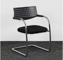 Vergaderstoel Vitra Visavis 1 - Zwart / Chroom | Nieuw Gestoffeerd