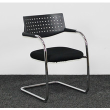 Vergaderstoel Vitra Visavis 1 - Zwart / Chroom | Nieuw Gestoffeerd