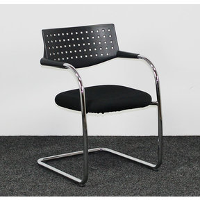 Vergaderstoel Vitra Visavis 1 - Zwart / Chroom | Nieuw Gestoffeerd