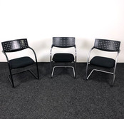 Vitra Visavis 1, Vergaderstoel Zwart / Chroom