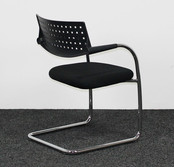 Vergaderstoel Vitra Visavis 1 - Zwart / Chroom | Nieuw Gestoffeerd