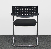 Vergaderstoel Vitra Visavis 1 - Zwart / Chroom | Nieuw Gestoffeerd