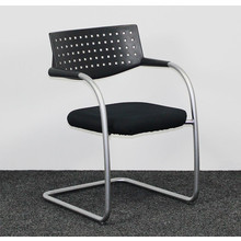 Vitra Visavis 1, Vergaderstoel Zwart / Aluminium