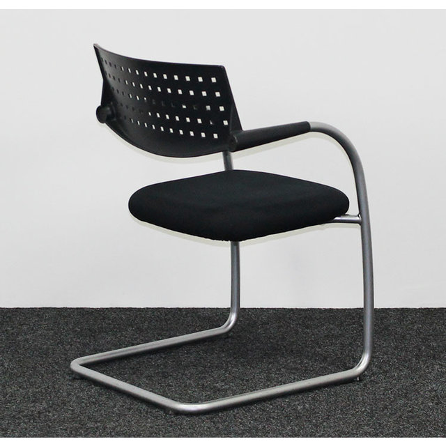 Vergaderstoel Vitra Visavis 1 - Zwart / Aluminium