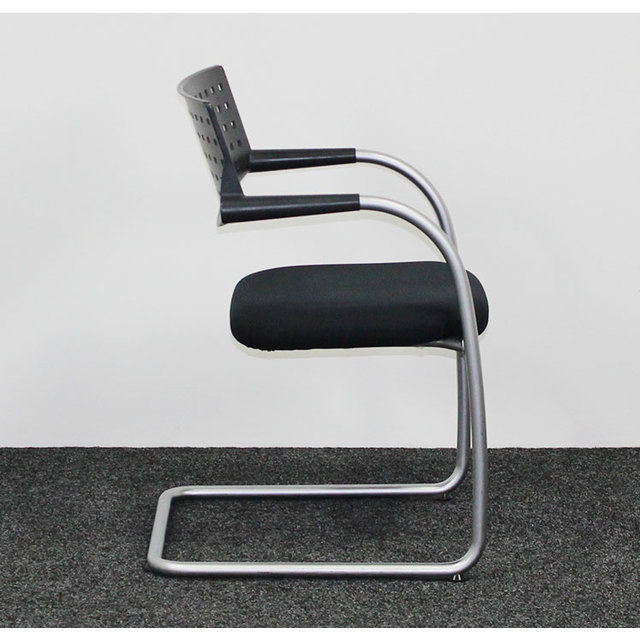 Vergaderstoel Vitra Visavis 1 - Zwart / Aluminium