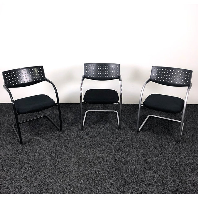 Vergaderstoel Vitra Visavis 1 - Zwart / Aluminium
