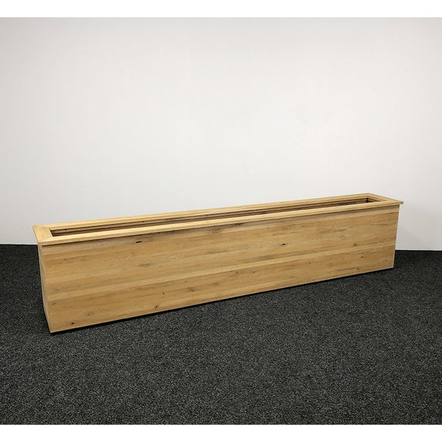 Massief Eiken Plantenbak - Verrijdbaar | 62 x 290 x 43 cm Massief Eiken Plantenbak - Verrijdbaar | 62 x 290 x 43 cm