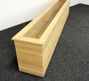 Massief Eiken Plantenbak - Verrijdbaar | 62 x 290 x 43 cm Massief Eiken Plantenbak - Verrijdbaar | 62 x 290 x 43 cm