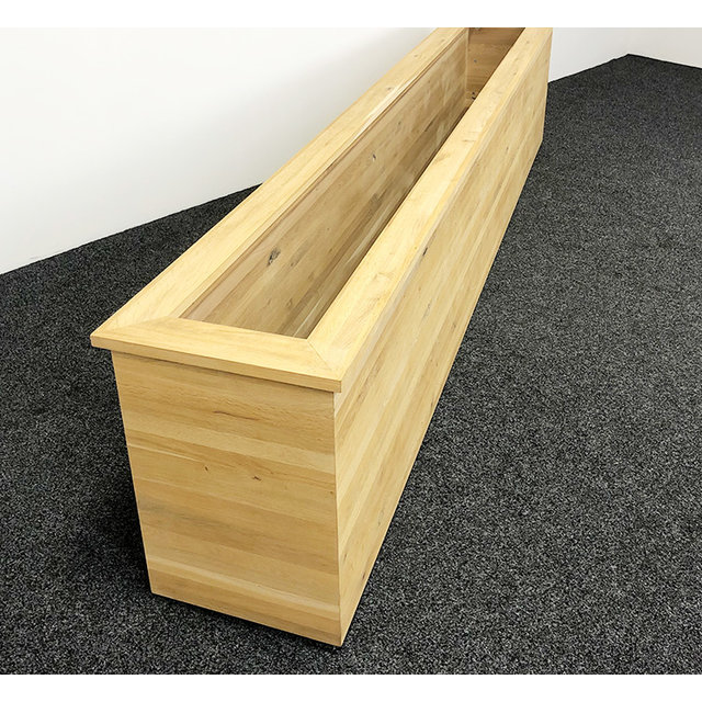 Massief Eiken Plantenbak - Verrijdbaar | 62 x 290 x 43 cm Massief Eiken Plantenbak - Verrijdbaar | 62 x 290 x 43 cm