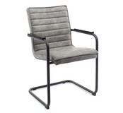 Vergaderstoel Rick | Grijs/Cognac