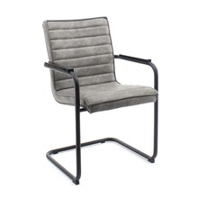 Vergaderstoel Rick | Grijs/Cognac