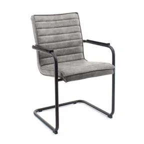 Vergaderstoel Rick | Grijs/Cognac