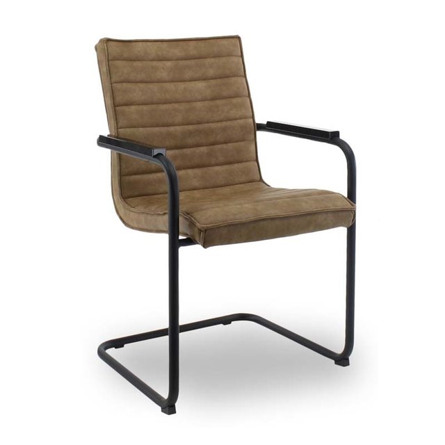 Vergaderstoel Rick | Grijs/Cognac