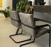 Vergaderstoel Rick | Grijs/Cognac