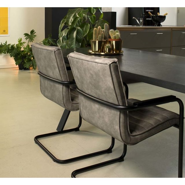 Vergaderstoel Rick | Grijs/Cognac