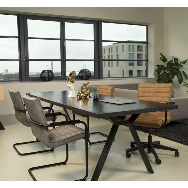 Vergaderstoel Rick | Cognac/Grijs