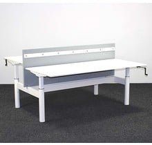 Gispen TM Duo Bureau, Handslinger Verstelbaar - 180 x 80 cm Wit Blad
