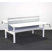 Refurbished Gispen TM Duo Bureau, Handslinger Verstelbaar - 180 x 80 cm Nieuw Blad Naar Keuze