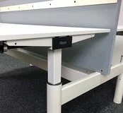 Refurbished Gispen TM Duo Bureau, Handslinger Verstelbaar - 180 x 80 cm Nieuw Blad Naar Keuze