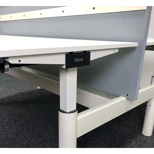 Refurbished Gispen TM Duo Bureau, Handslinger Verstelbaar - 180 x 80 cm Nieuw Blad Naar Keuze