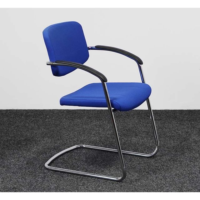 ViaSit Vergaderstoel Blauw - Chroom Frame