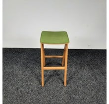 Houten Barkruk | Groene Stoffen Zitting