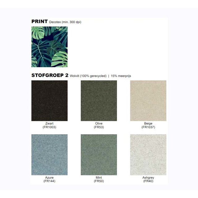 Akoestische Tussenwand No-Noise 200 cm Breed