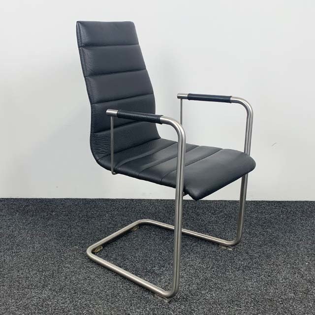 Vergaderstoel Zwart Leer Vergaderstoel Zwart Leer