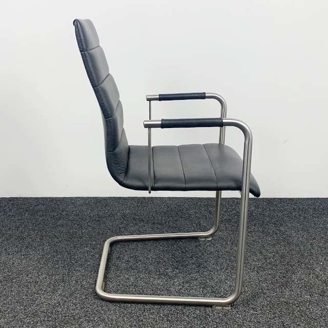 Vergaderstoel Zwart Leer Vergaderstoel Zwart Leer