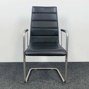 Vergaderstoel Zwart Leer Vergaderstoel Zwart Leer