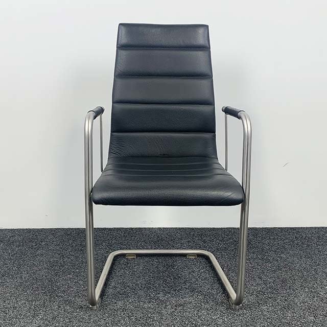 Vergaderstoel Zwart Leer Vergaderstoel Zwart Leer