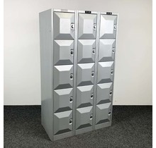 Grijze Lockerkast - 15 Deuren | 193 x 111 x 56 cm