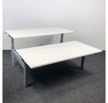 Gispen Duo Bureau, Handslinger Verstelbaar 160x80 cm Wit Blad