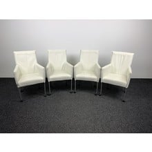 [SET] 4 Verrijdbare stoel Wit