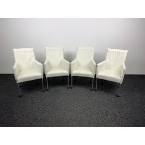 [SET] 4 Verrijdbare stoel Wit