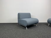 Stoffen Bank - Grijs / Blauw | 72 x 80 x 80 cm