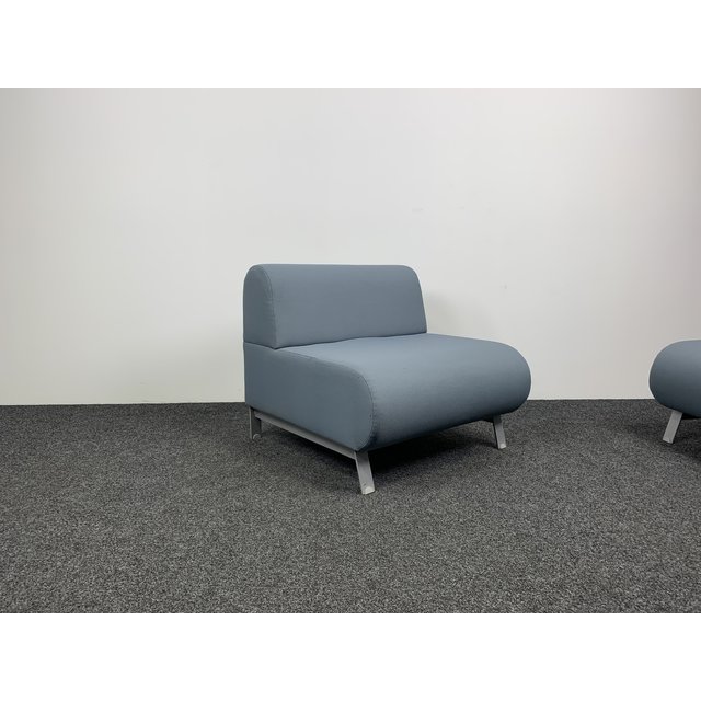 Stoffen Bank - Grijs / Blauw | 72 x 80 x 80 cm