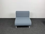 Grijs / Blauwe Bank Stof 72x80x80 cm