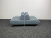 Grijs / Blauwe Bank Stof 72x80x80 cm