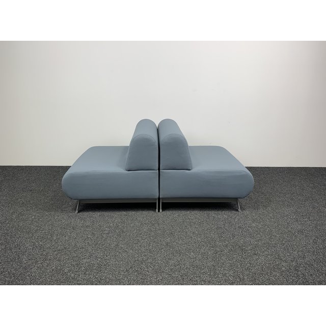 Stoffen Bank - Grijs / Blauw | 72 x 80 x 80 cm