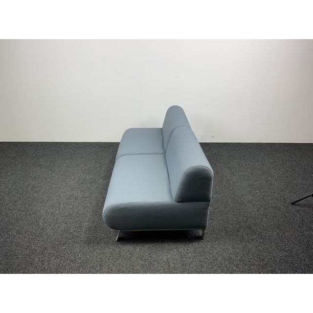 Grijs / Blauwe Bank Stof 72x80x80 cm